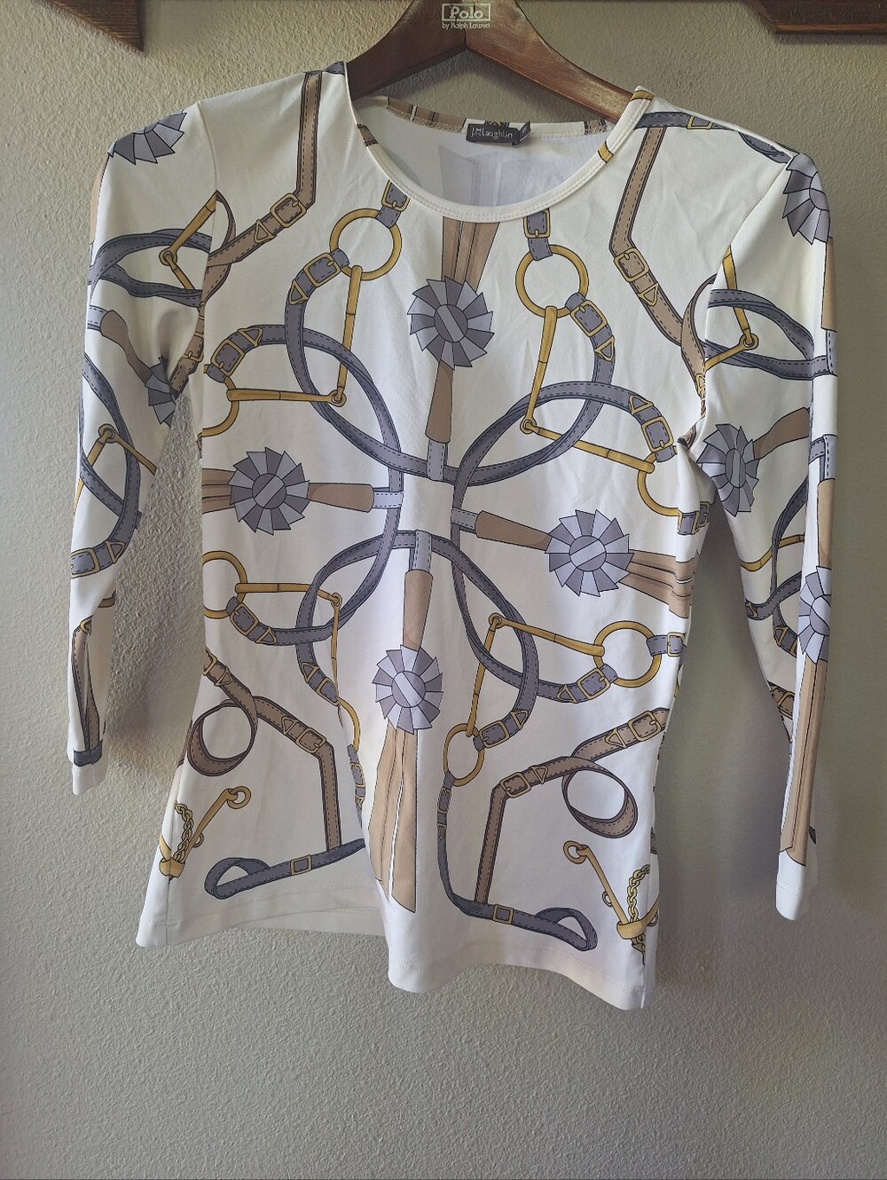 J McLaughlin Signature Catalina Cloth Cream Arabian Equestrian Bridle Top XS
